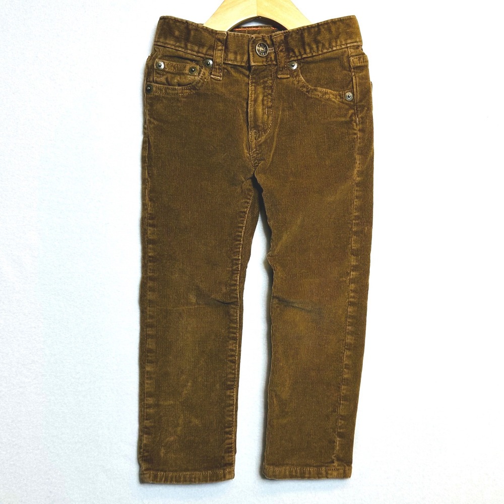 Crewcuts Corduroy Pants Kids Size 3 Brown Stretch Adjustable Waist Fall
